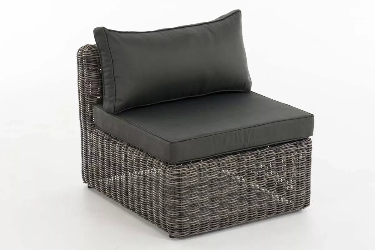 In And OutdoorMatch Loungestoel Karson - Weerbestendig - Tuinstoel - Wicker - Antraciet - Tuinstoelen set van 1 lounge chair