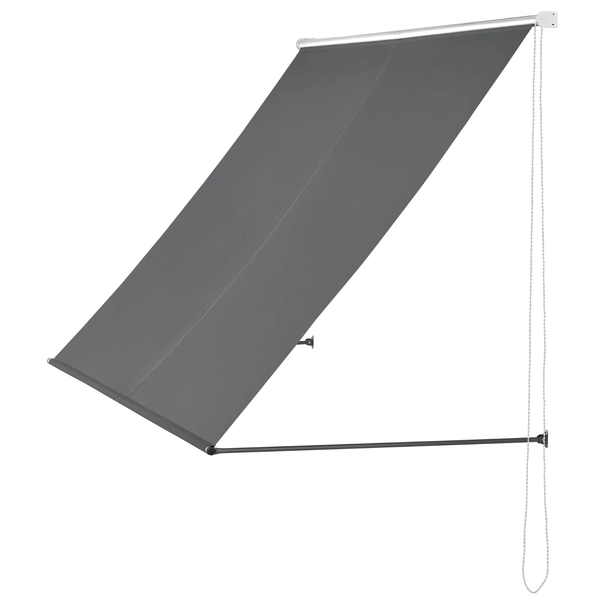 In And OutdoorMatch Luifel Asa - Grijs - 350x120 cm - Uitvalarmluifel - Staal en stof - UV Bescherming - Waterafstotend Sunshade