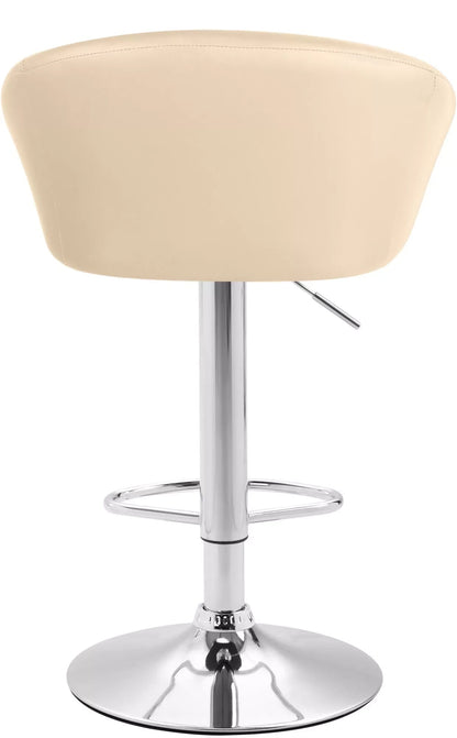 In And OutdoorMatch Luxe Barkruk Lelah - Beige - Gestoffeerde Zitting - Voetensteun - Zithoogte 86-106 cm - Ergonomische barstoelen - In hoogte verstelbaar - Set van 1 - Met Rugleuning - Voor Keuken en Bar Barkrukken / hocker