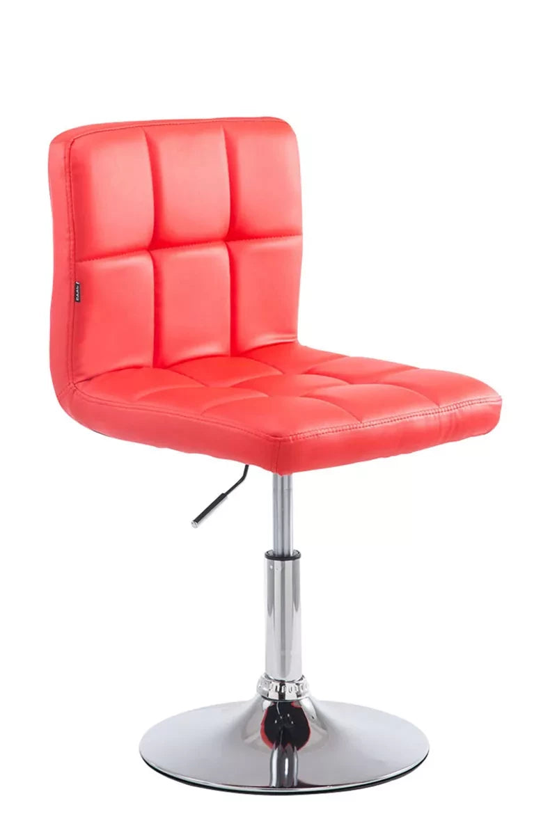 In And OutdoorMatch Luxe Barkruk Lon - Rood - 360 Rotatie - Ergonomische Barstoelen - In Hoogte Verstelbaar - Set van 1 - Met Rugleuning - Voor Keuken en Bar - Imitatie Leder - Gestoffeerde Zitting Barkrukken / hocker