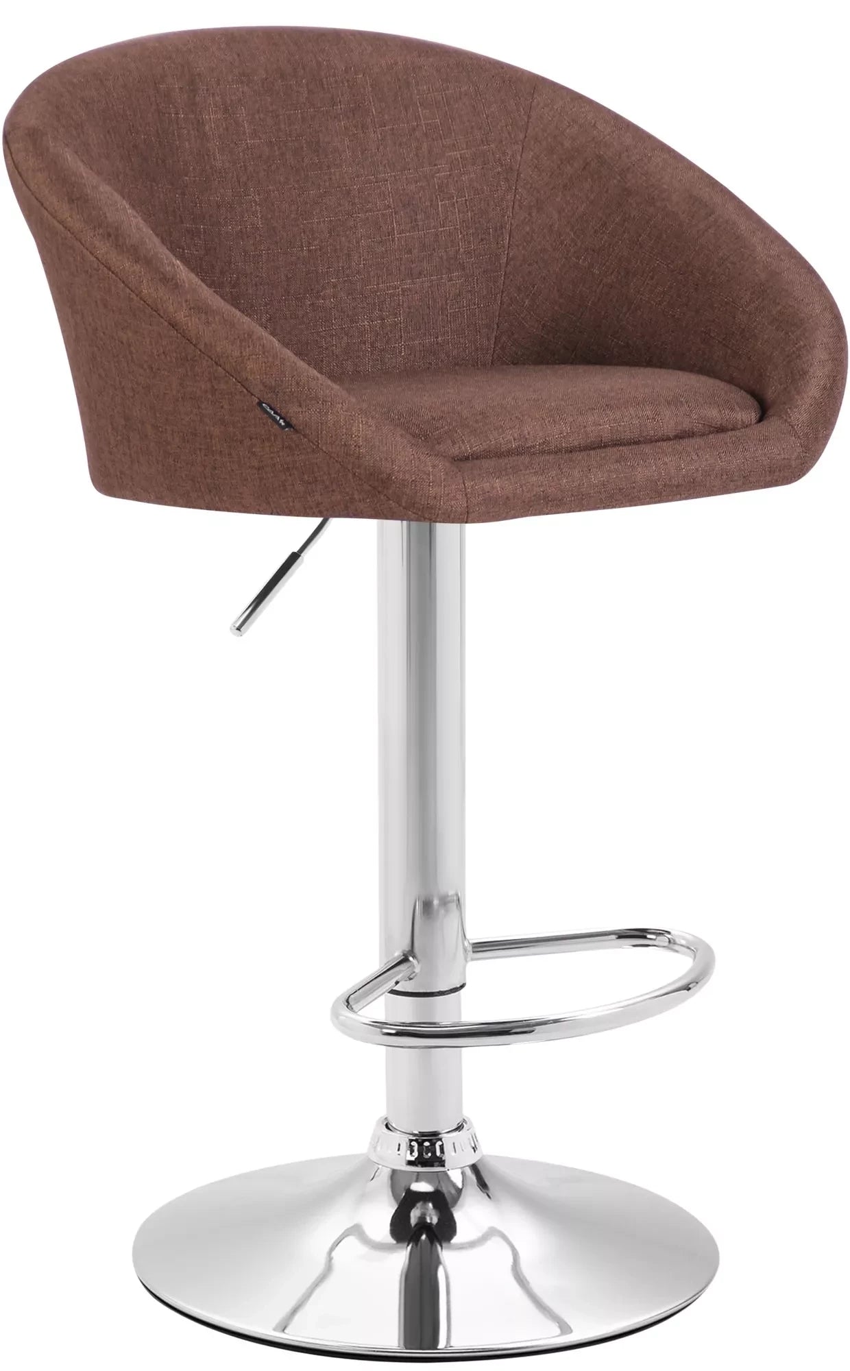 In And OutdoorMatch Luxe Barkruk Shaun - Bruin - Gestoffeerde Zitting - Voetensteun - Zithoogte 86-106 cm - Ergonomische barstoelen - In hoogte verstelbaar - Set van 1 - Met Rugleuning - Voor Keuken en Bar Barkrukken / hocker