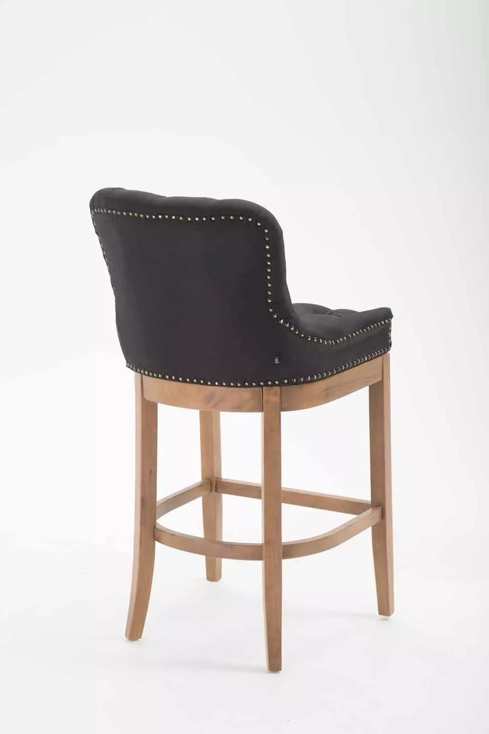 In And OutdoorMatch Luxe Barkruk Tristin - Bruin - Deluxe Antique Design - Ergonomische Barstoelen - Set van 1 - Met Rugleuning - Voetensteun - Voor Keuken en Bar - Gestoffeerde Zitting Eetkamerstoel