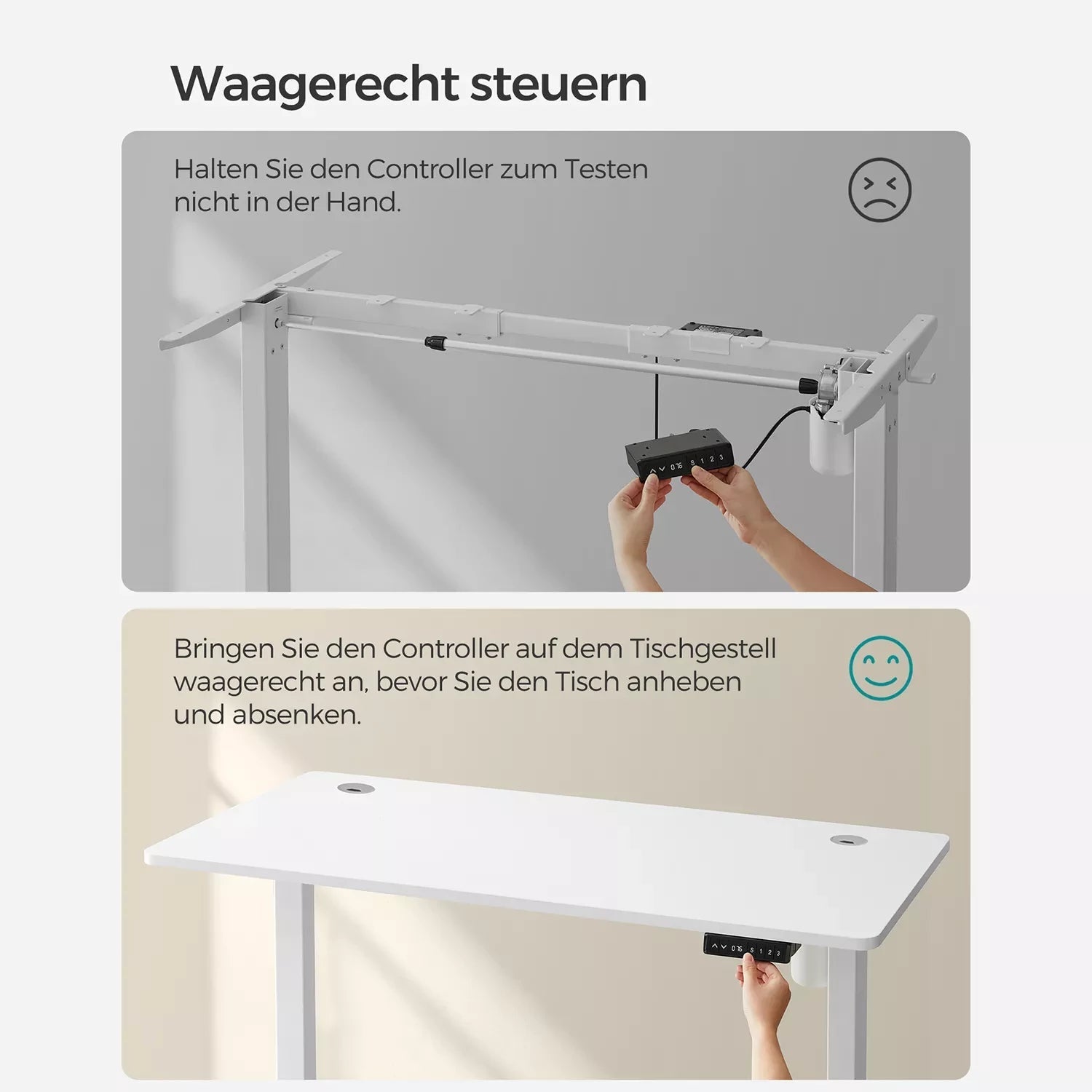 In And OutdoorMatch Luxe Elektrisch Bureau Milford - Zit-sta bureau - Wit - Memory functie met 3 hoogtes - In hoogte verstelbaar 71-117cm - 80kg draagvermogen - 60x120cm Desk