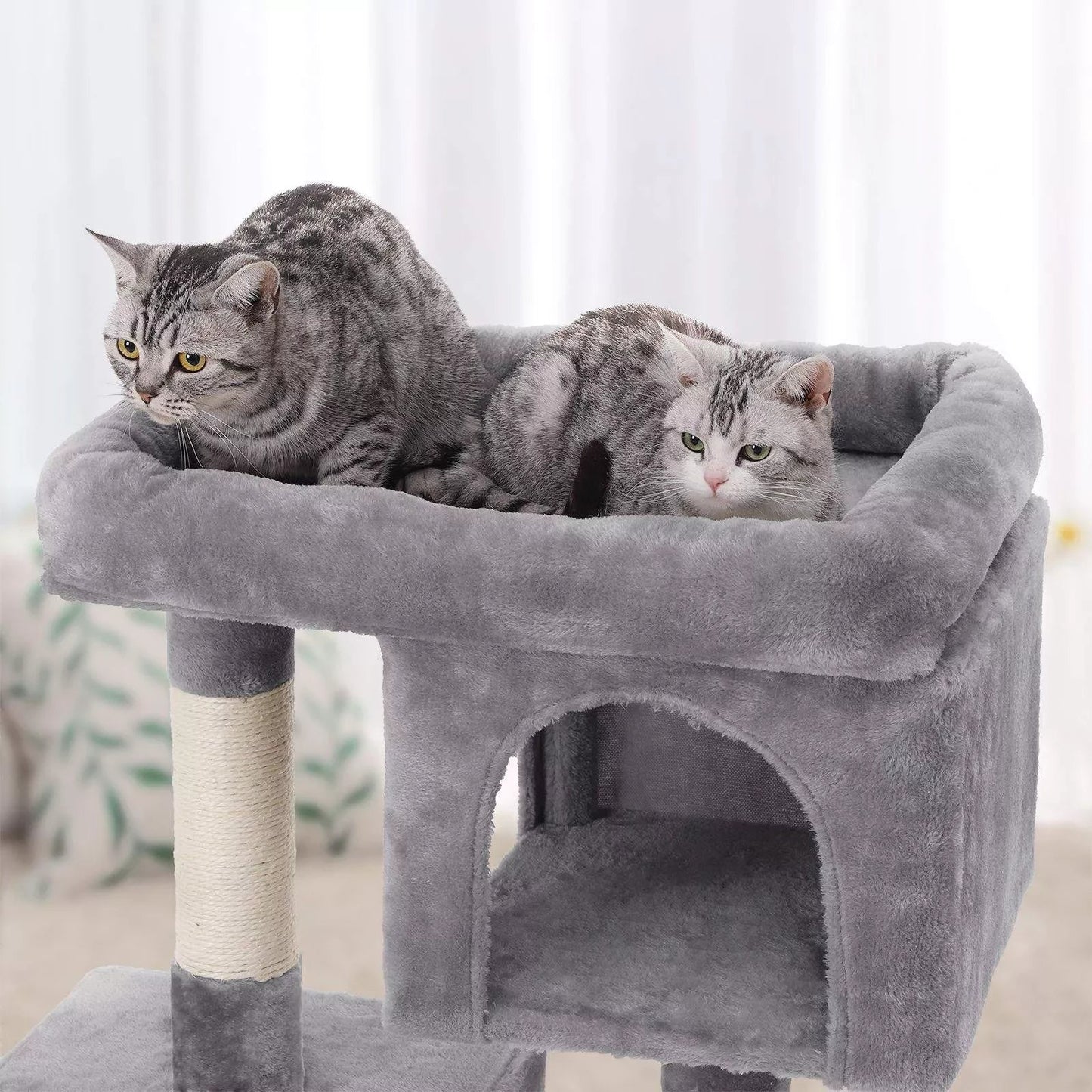 In And OutdoorMatch Luxe Krabpaal Abbey - Voor Katten - 84cm - Grijs - Kattenspeelgoed - Geschikt voor kleine kittens Krabpaal