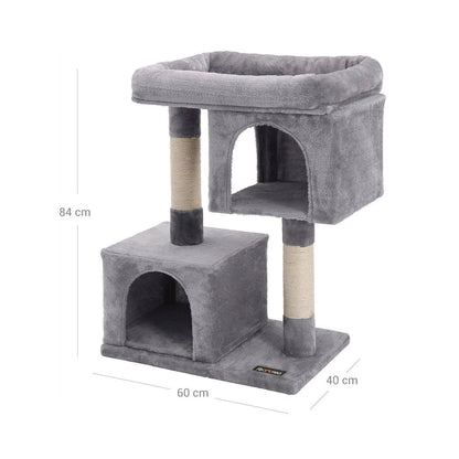 In And OutdoorMatch Luxe Krabpaal Abbey - Voor Katten - 84cm - Grijs - Kattenspeelgoed - Geschikt voor kleine kittens Krabpaal