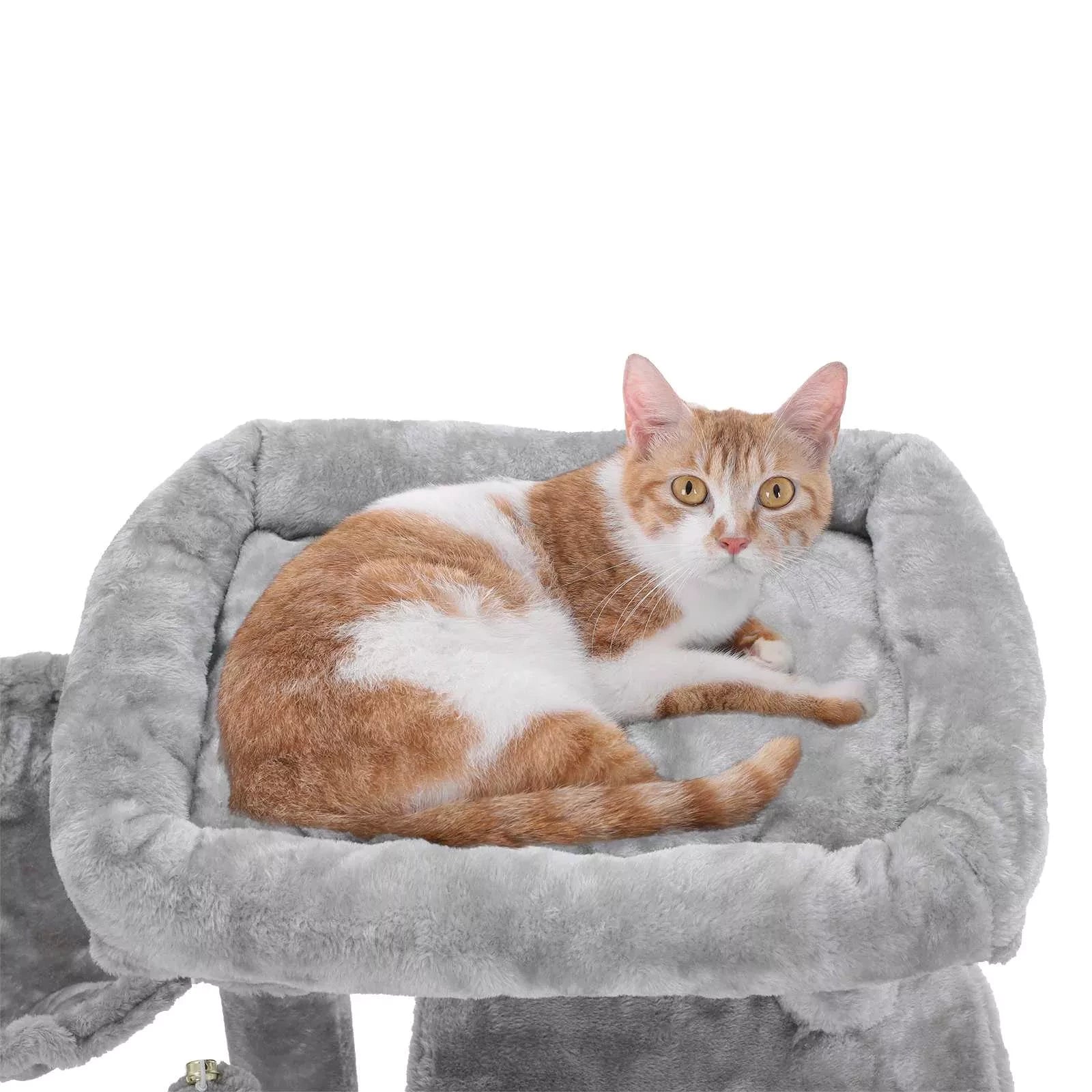 In And OutdoorMatch Luxe Krabpaal voor Katten Creola - Grijs - Zachte Kattenmand Hangmat - Kattenspeelgoed - Geschikt voor Kleine Kittens - 48x48x96cm Krabpaal