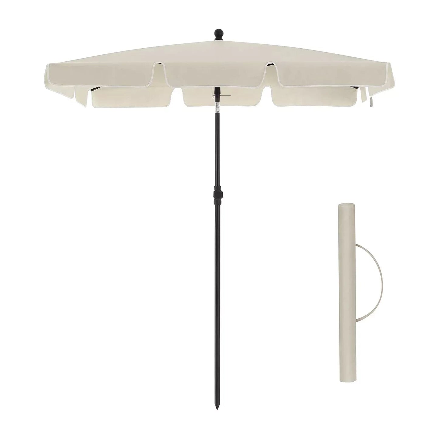 In And OutdoorMatch Luxe Paraplu Sheila - Langwerpig - Kantelbaar - Staand - Beige - Terras of tuin - 180x125cm Parasol