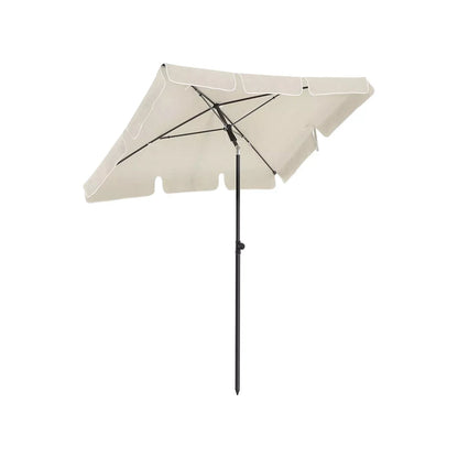 In And OutdoorMatch Luxe Paraplu Sheila - Langwerpig - Kantelbaar - Staand - Beige - Terras of tuin - 180x125cm Parasol