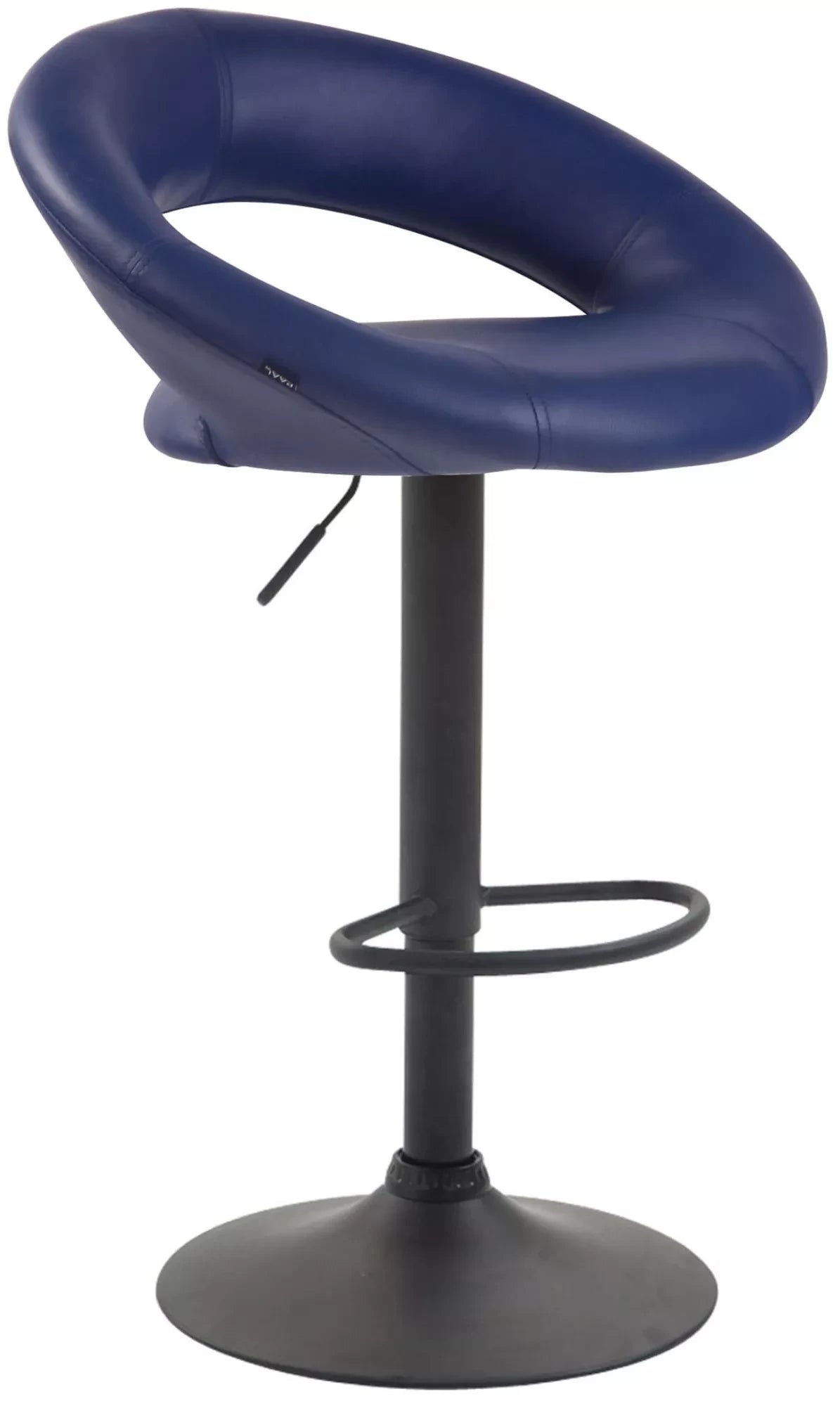 In And OutdoorMatch Luxe barkruk Bruce - Blauw zwart - Set van 2 - Zithoogte 60-81 cm - In hoogte verstelbaar - Voor keuken en bar - Met rugleuning - Ergonomisch - Barstoelen leer Barkrukken / hocker