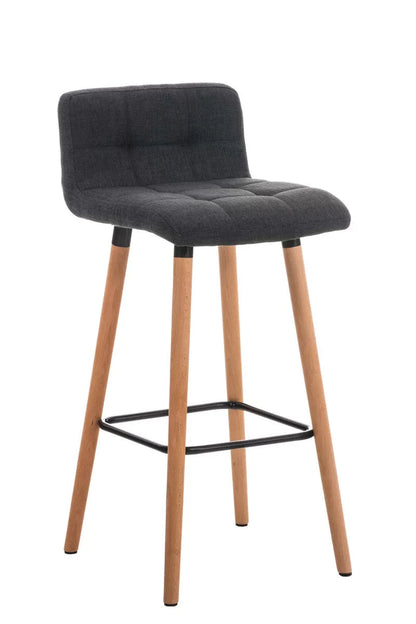 In And OutdoorMatch Luxe barkruk Cordia - Ergonomisch - Met rugleuning - Set van 1 - Barstoelen voor keuken of kantine - Polyester - Zwart - Zithoogte 75cm Barkrukken / hocker