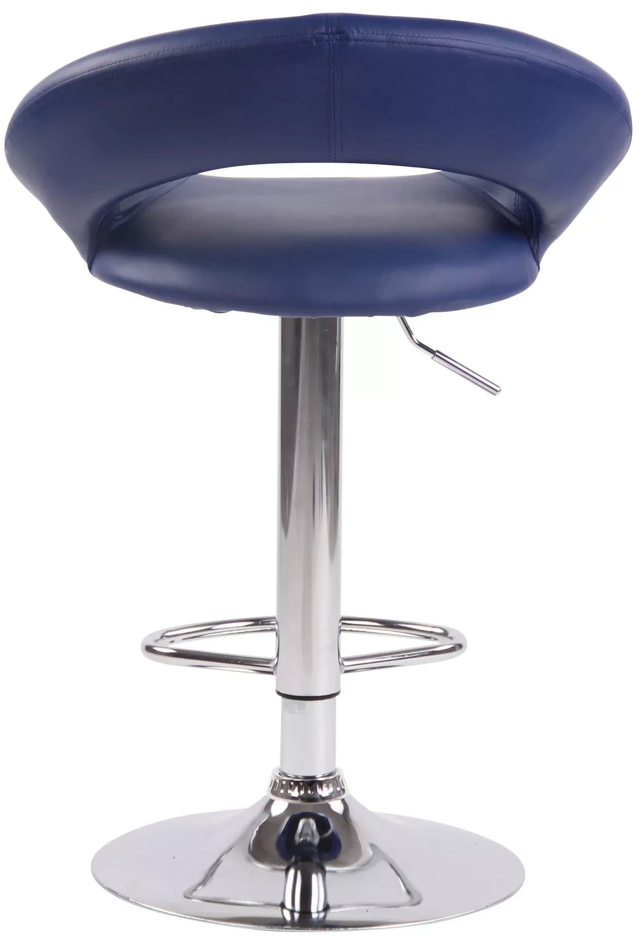 In And OutdoorMatch Luxe barkruk Isobel - Blauw chroom - Set van 2 - Zithoogte 60-81 cm - In hoogte verstelbaar - Voor keuken en bar - Met rugleuning - Ergonomisch - Barstoelen leer Barkrukken / hocker