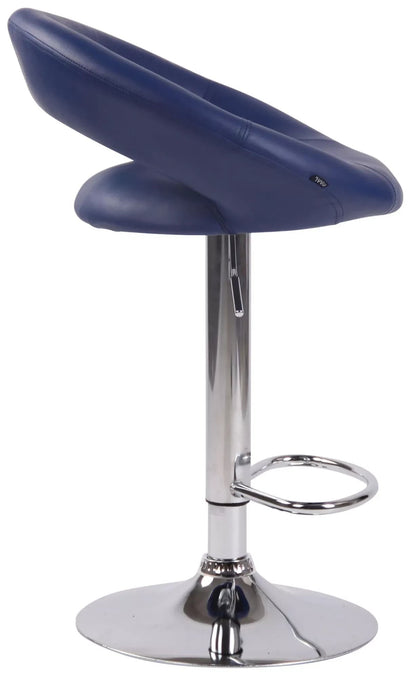 In And OutdoorMatch Luxe barkruk Isobel - Blauw chroom - Set van 2 - Zithoogte 60-81 cm - In hoogte verstelbaar - Voor keuken en bar - Met rugleuning - Ergonomisch - Barstoelen leer Barkrukken / hocker