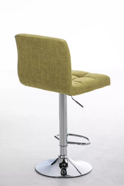 In And OutdoorMatch Luxe barkruk Jeffrey - Ergonomisch - Met hoge rugleuning - Set van 1 - Barstoelen voor keuken of kantine - Polyester - Groen - Verstelbaar in hoogte - Zithoogte 64-84cm Barkrukken / hocker