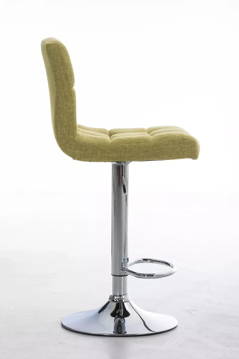 In And OutdoorMatch Luxe barkruk Jeffrey - Ergonomisch - Met hoge rugleuning - Set van 1 - Barstoelen voor keuken of kantine - Polyester - Groen - Verstelbaar in hoogte - Zithoogte 64-84cm Barkrukken / hocker