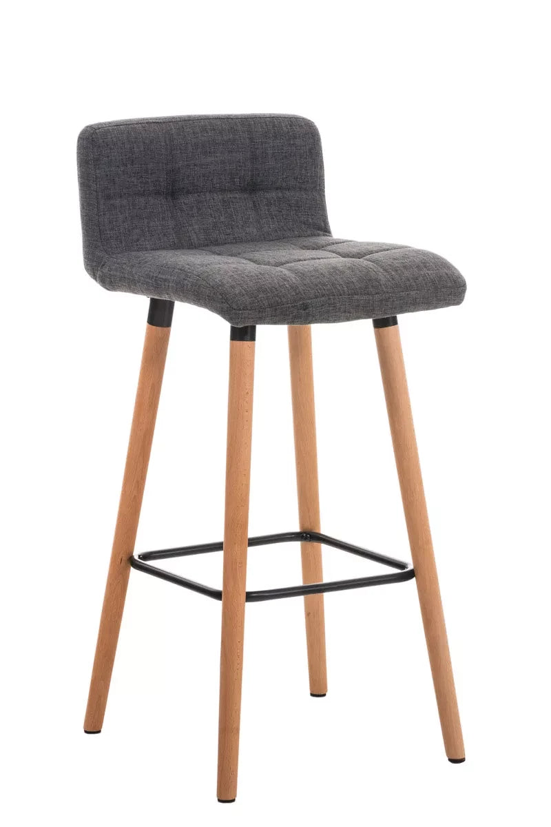 In And OutdoorMatch Luxe barkruk Levi - Ergonomisch - Met rugleuning - Set van 1 - Barstoelen voor keuken of kantine - Polyester - Donkergrijs - Zithoogte 75cm Barkrukken / hocker