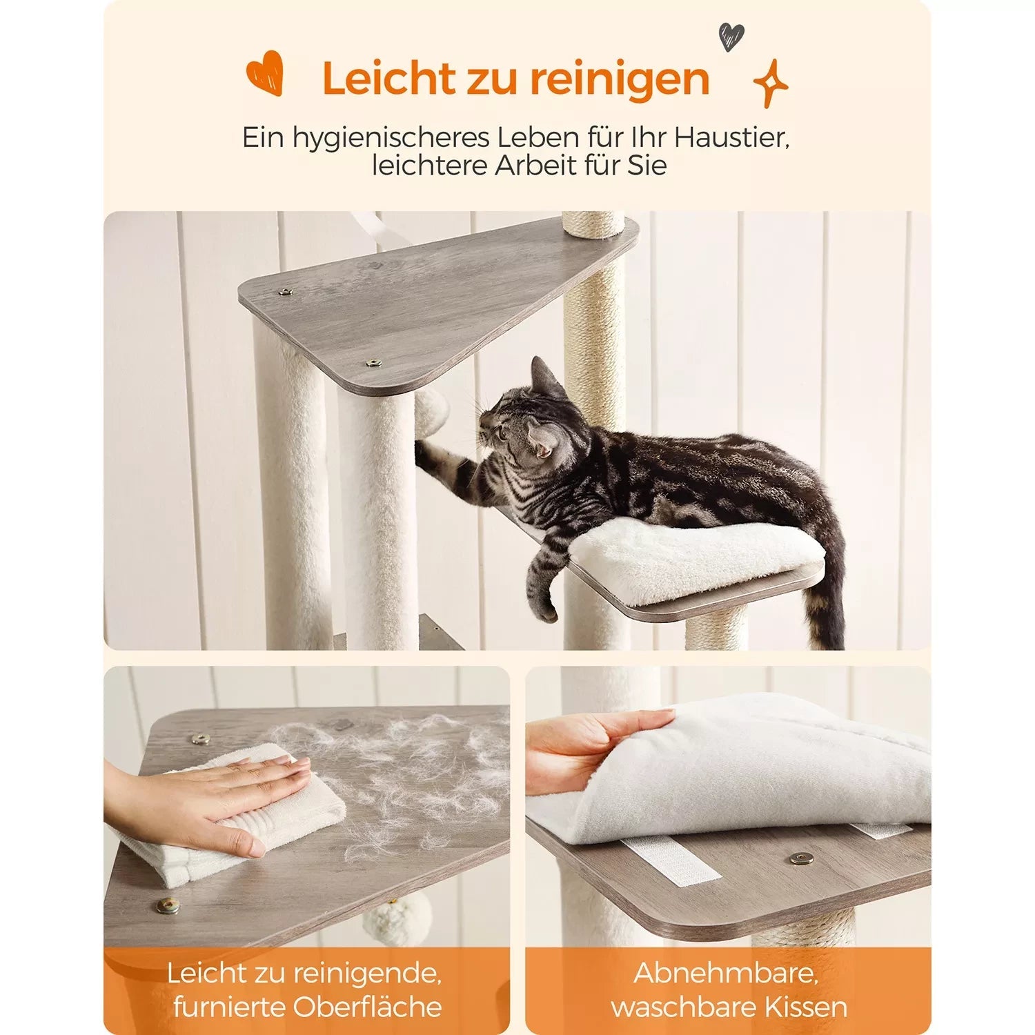 In And OutdoorMatch Luxe krabpaal Leola - voor katten - grijs - zachte kattenmandhangmat - kattenspeelgoed - geschikt voor kleine kittens Krabpaal