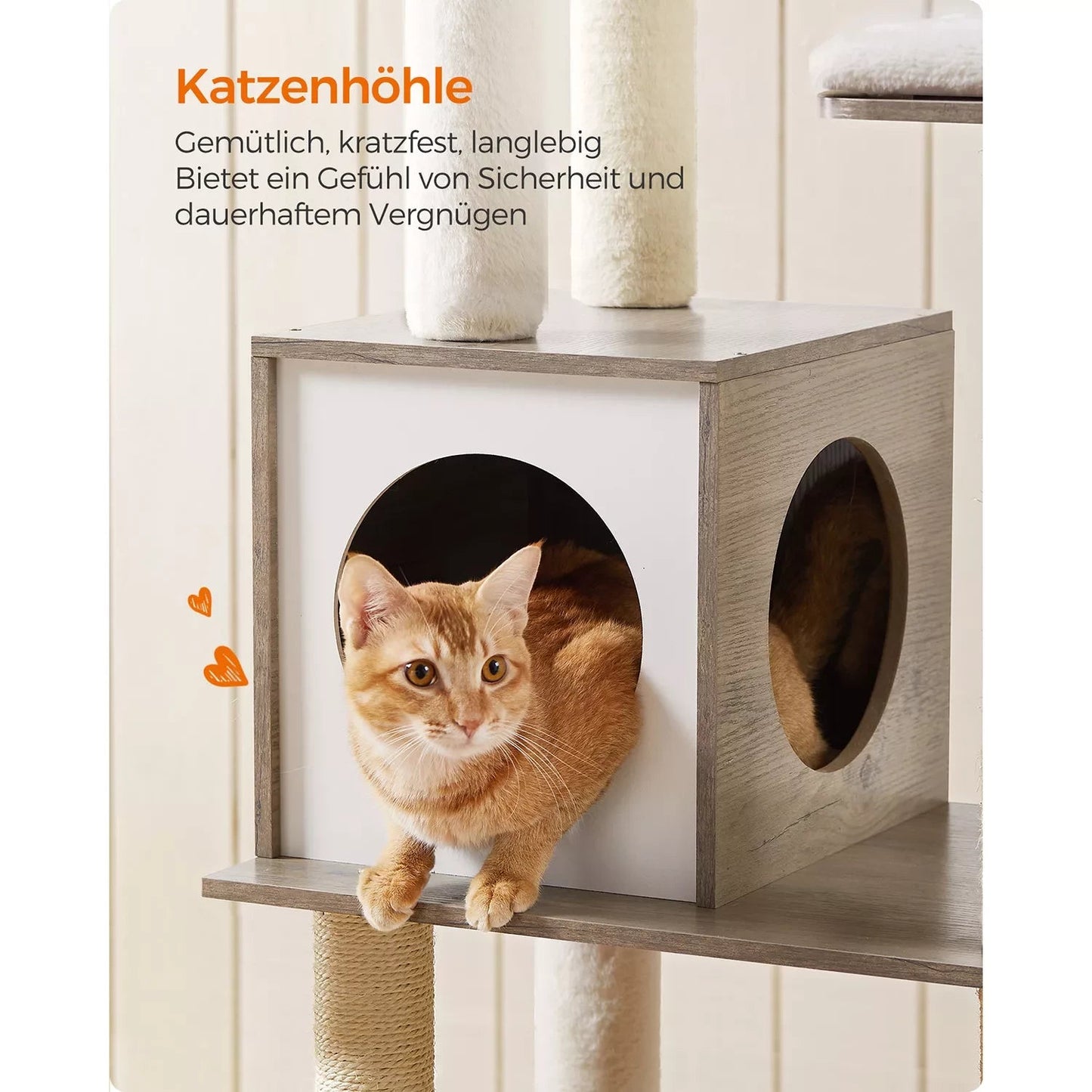 In And OutdoorMatch Luxe krabpaal Leola - voor katten - grijs - zachte kattenmandhangmat - kattenspeelgoed - geschikt voor kleine kittens Krabpaal