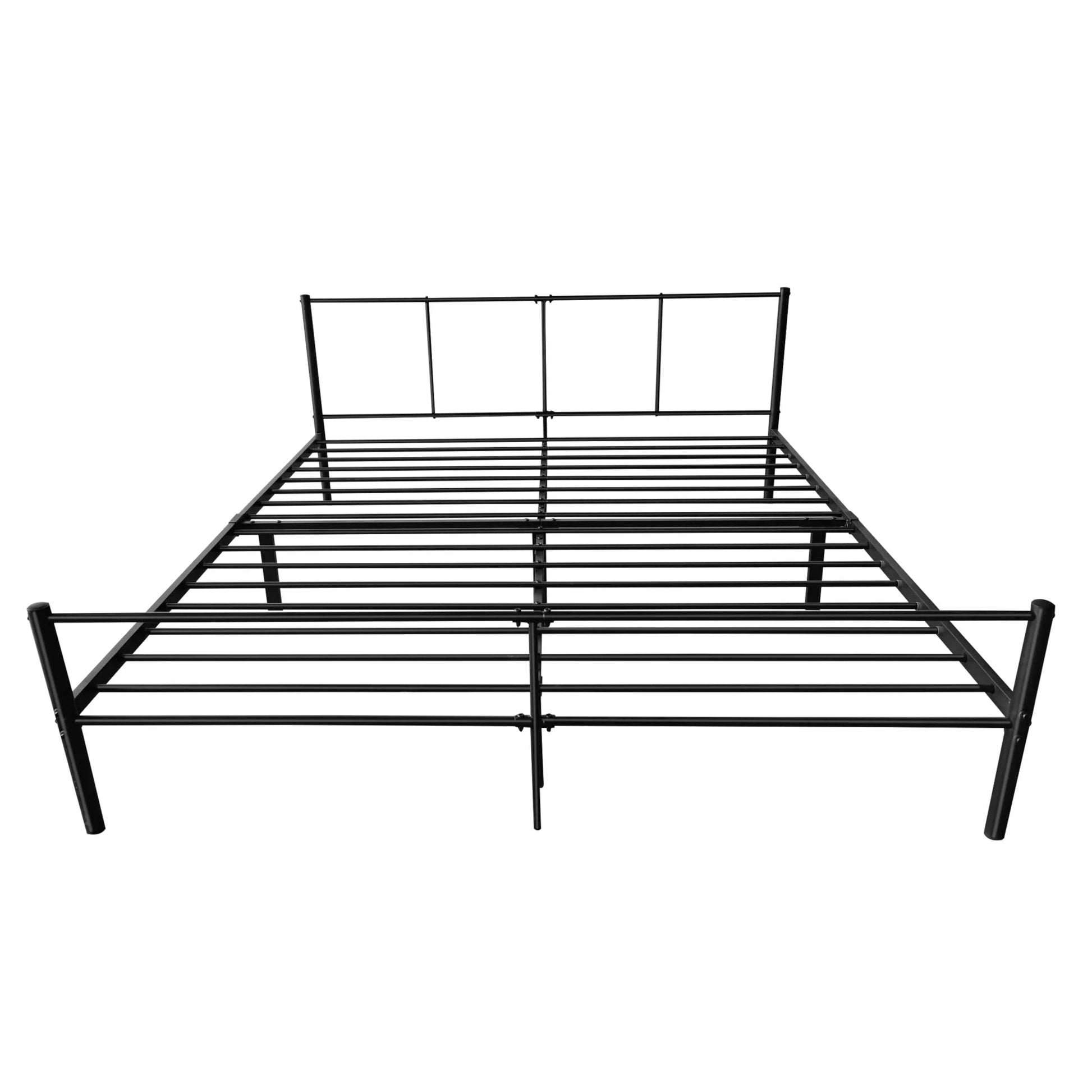 In And OutdoorMatch Metalen Bed Kylie - Met Bedbodem - Met Matras - Zwart - 180x200 cm - Modern Design bed twee personen