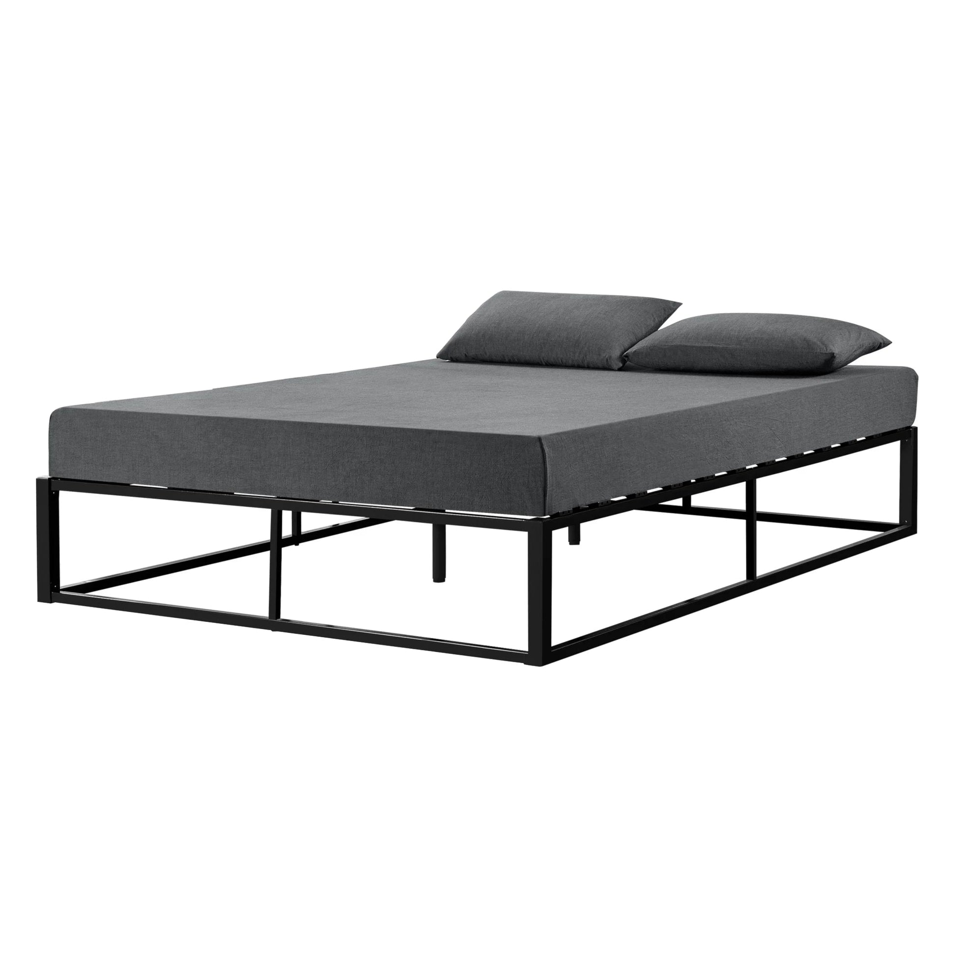 In And OutdoorMatch Metalen Bed Servio - Met Lattenbodem - Zwart - 180x200 cm - Staal Poedercoating Bedframe