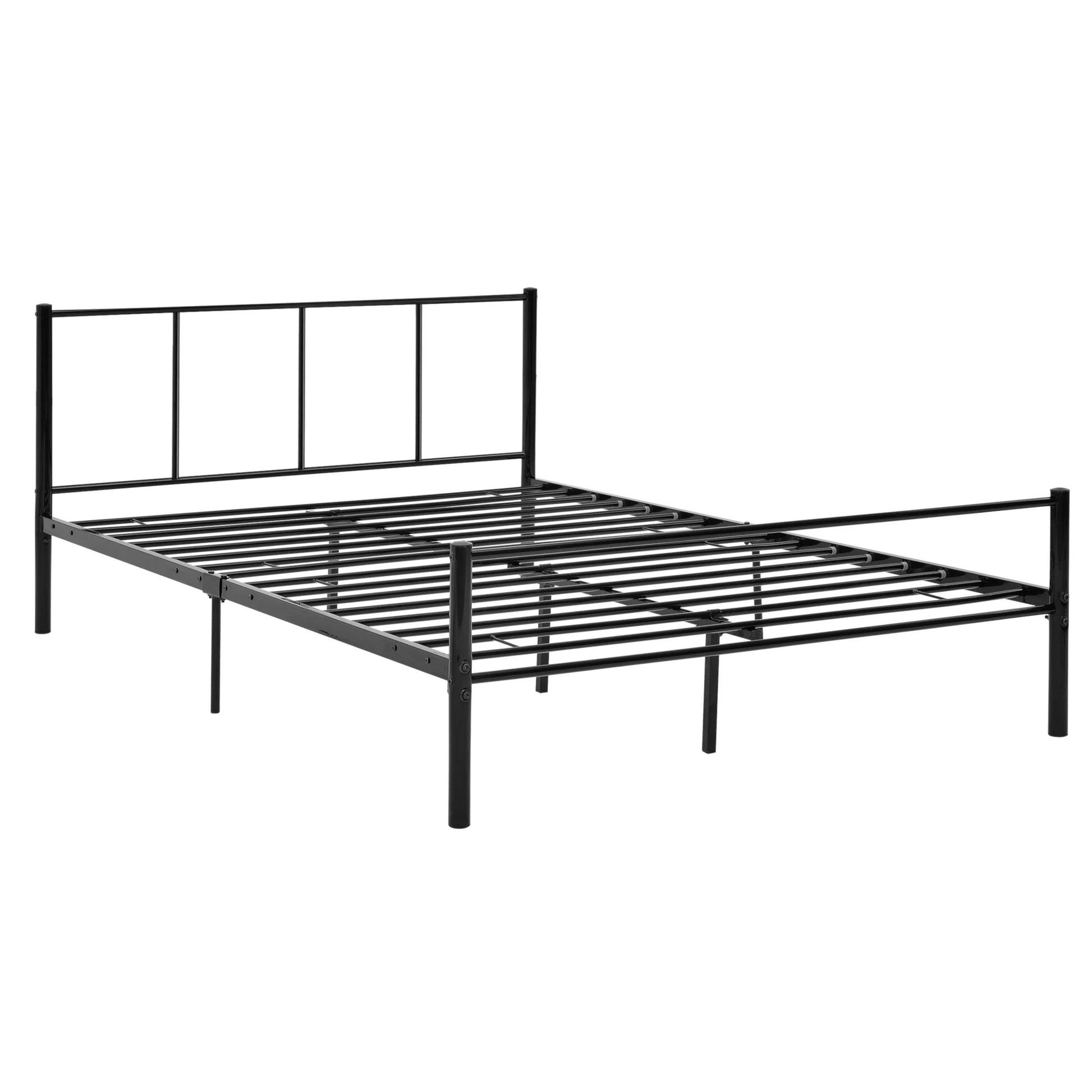 In And OutdoorMatch Metalen Bedframe Biva - incl. Bedbodem - 140x200cm - Zwart - Stalen frame gepoedercoat bed twee personen