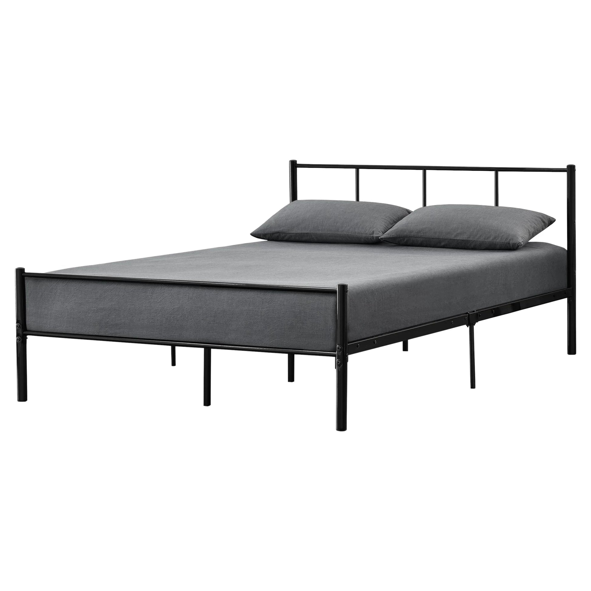 In And OutdoorMatch Metalen Bedframe Biva - incl. Bedbodem - 140x200cm - Zwart - Stalen frame gepoedercoat bed twee personen