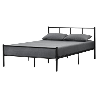 In And OutdoorMatch Metalen Bedframe Biva - incl. Bedbodem - 140x200cm - Zwart - Stalen frame gepoedercoat bed twee personen