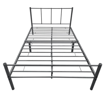 In And OutdoorMatch Metalen Bedframe Jenny - incl. Bedbodem - 120x200 cm - Donkergrijs - Stalen frame gepoedercoat - Eén persoon slapen