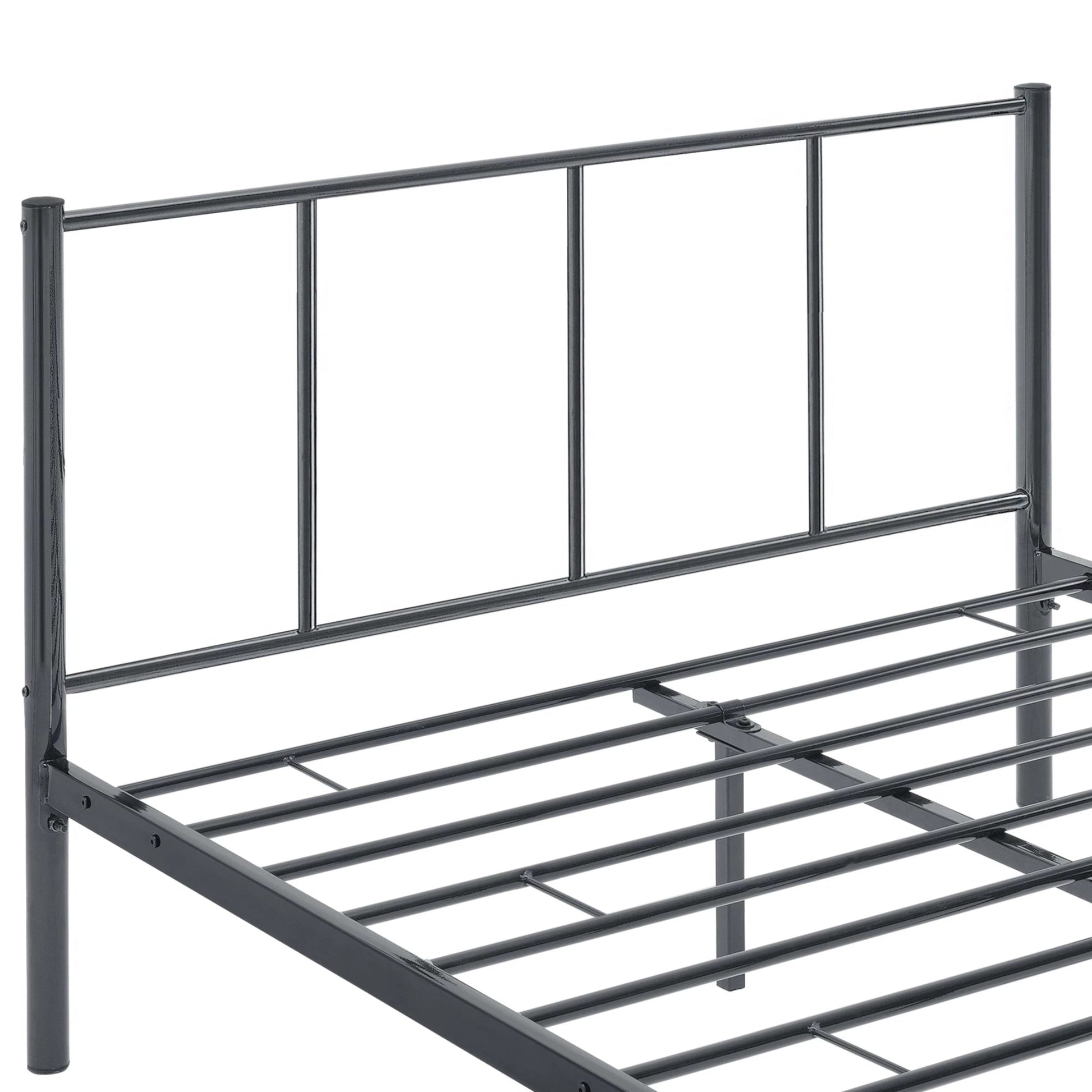 In And OutdoorMatch Metalen Bedframe Jenny - incl. Bedbodem - 120x200 cm - Donkergrijs - Stalen frame gepoedercoat - Eén persoon slapen