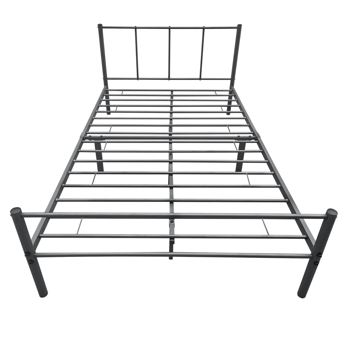 In And OutdoorMatch Metalen Bedframe Randy - Incl. Bedbodem - 140x200 cm - Donkergrijs - Stalen frame gepoedercoat - bed twee personen