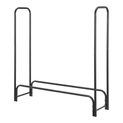 In And OutdoorMatch Metalen Brandhout Rek Paulo - Houtopslag - 124x124x345 cm - Zwart - Staal Houtrek