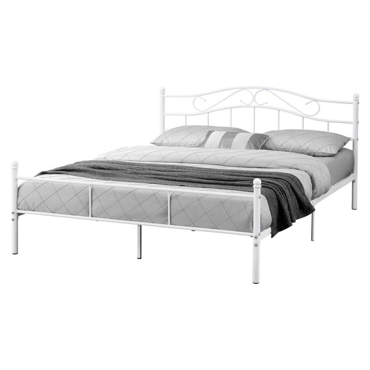 In And OutdoorMatch Metalen bed Cindy - incl. Bedbodem - 180x200 - Wit - Modern design Bedframe