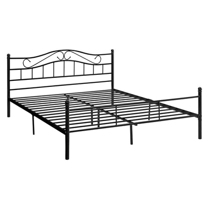 In And OutdoorMatch Metalen bed Crystal - Twijfelaar - incl. Bedbodem - 140x200 - Zwart - Modern design Bedframe