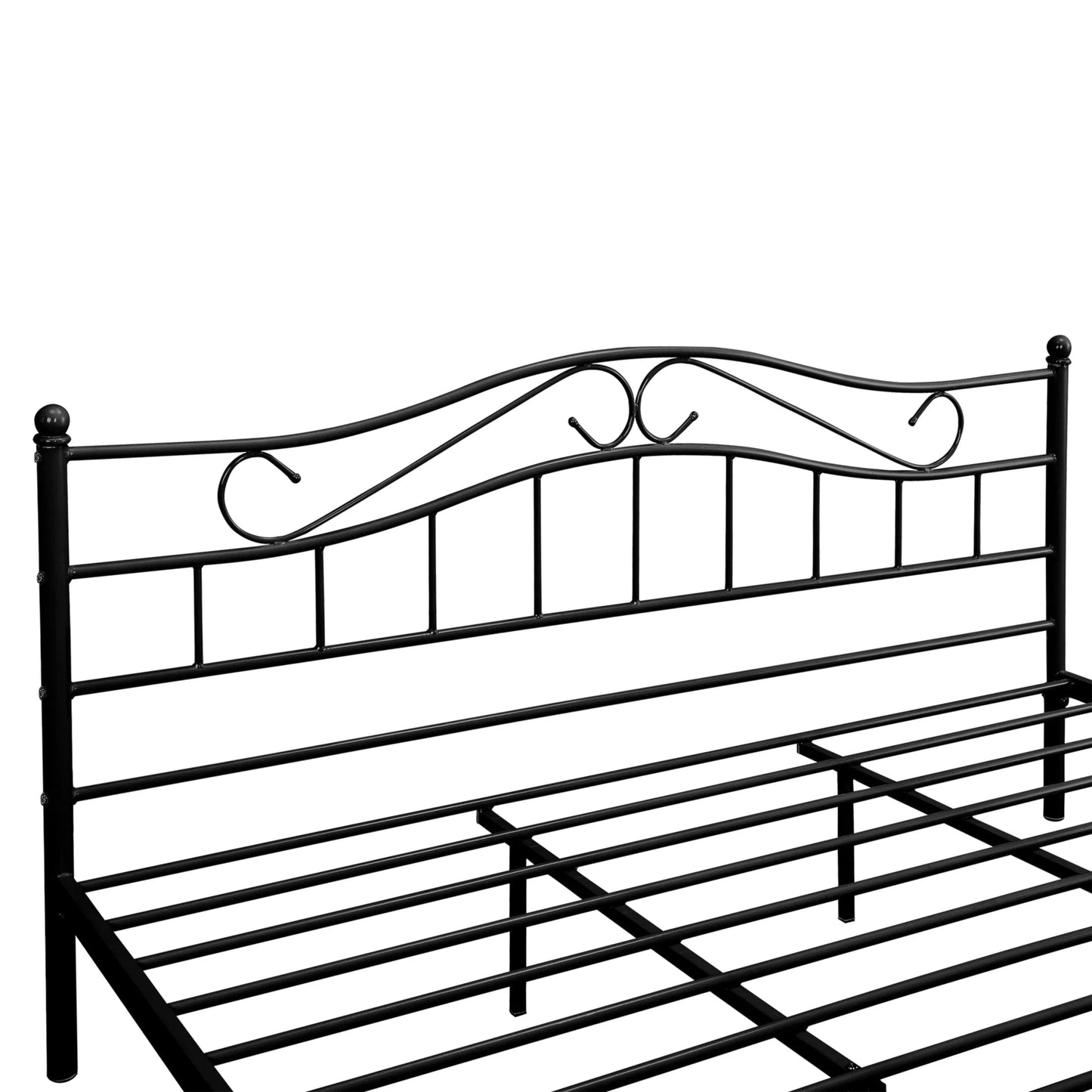 In And OutdoorMatch Metalen bed Kyra - incl. Bedbodem - 200x200 - Zwart - Modern design Bedframe