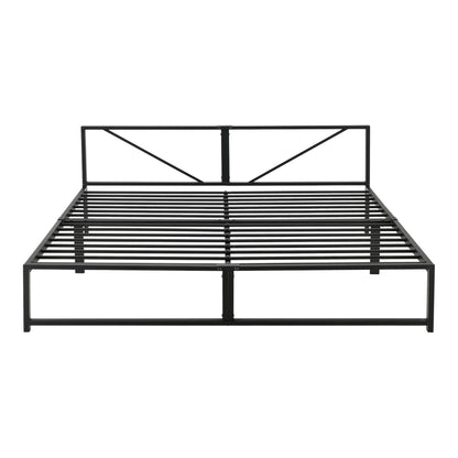 In And OutdoorMatch Metalen bed Mathias - Bedframe - Met bedbodem - Zwart - 180x200 - Staal - Modern design Bedframe