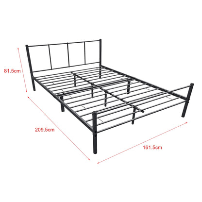 In And OutdoorMatch Metalen bed Selena - Met bedbodem - Met matras - Zwart - 160x200 cm - Modern design bed twee personen