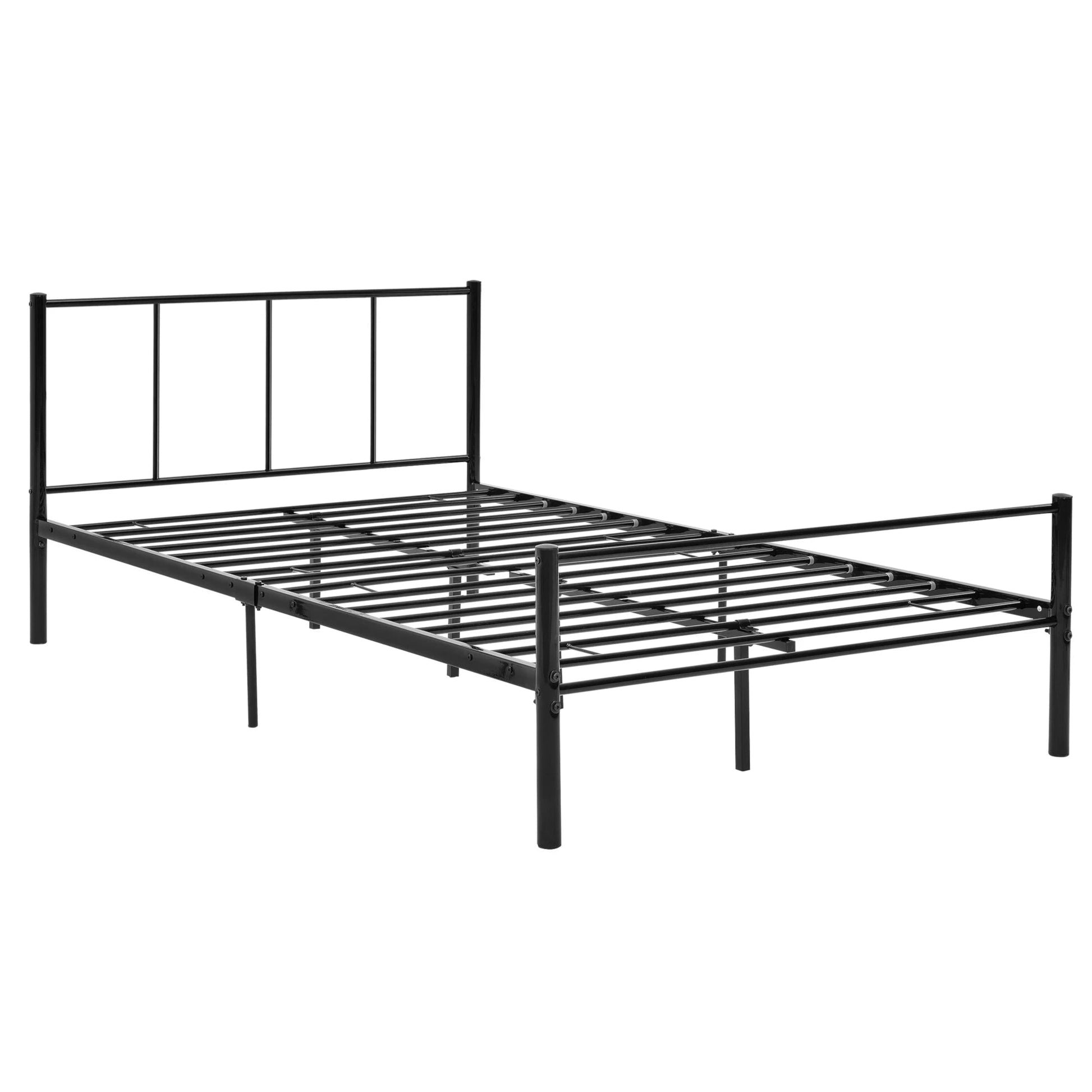 In And OutdoorMatch Metalen bedframe Berlie - incl. Bedbodem - 120x200cm - Zwart - Stalen frame gepoedercoat Eén persoon slapen