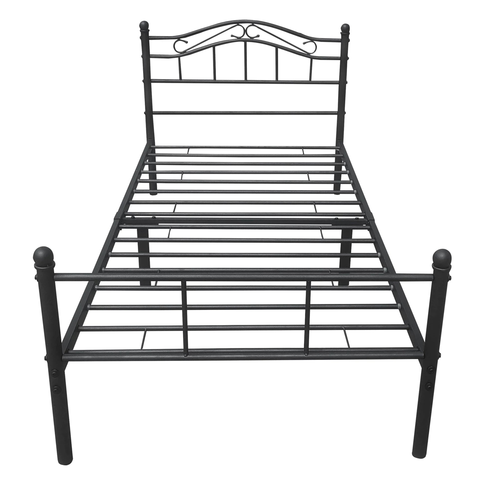 In And OutdoorMatch Metalen bedframe Cheyanne - incl. bedframe Bedbodem - 120x200 cm - Zwart - Staal - Stijlvol design Bedframe