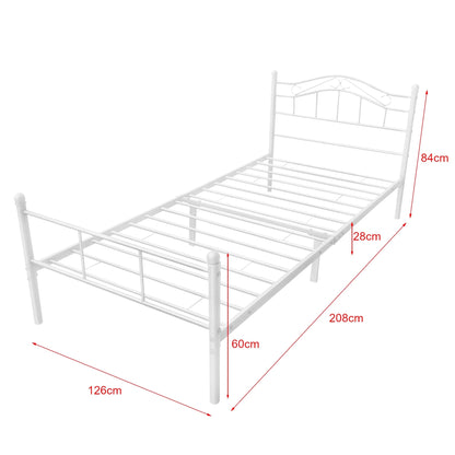 In And OutdoorMatch Metalen bedframe Daisy - incl. Bedbodem - 120x200 cm - Wit - Staal - Stijlvol design Bedframe