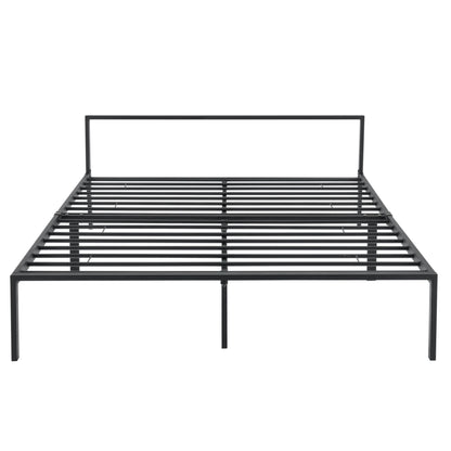 In And OutdoorMatch Metalen bedframe Hilario - Zwart - Met matras - 140x200 cm - Staal en koudschuim - Modern design Eén persoon slapen