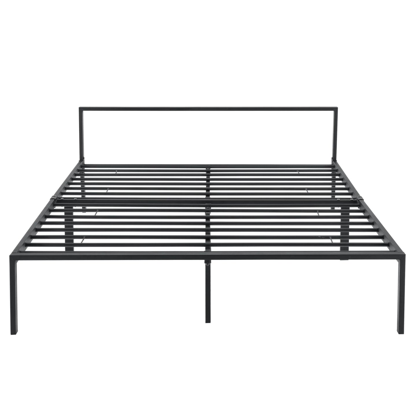 In And OutdoorMatch Metalen bedframe Hilario - Zwart - Met matras - 140x200 cm - Staal en koudschuim - Modern design Eén persoon slapen