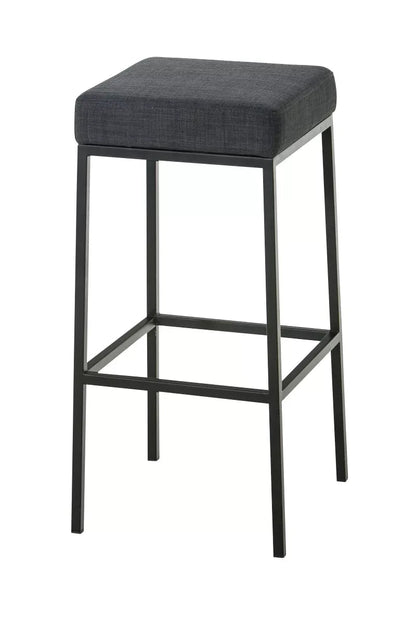 In And OutdoorMatch Moderne barkruk Square Briana - Zonder rugleuning - Ergonomisch - Set van 1 - Barstoelen voor keuken of kantine - Vierkant - Polyester - Donkergrijs/zwart - Zithoogte 85cm Barkrukken / hocker