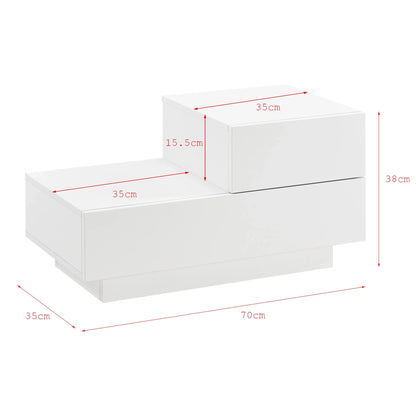 In And OutdoorMatch Nachtkastje Alexandrea - Rechts - Met Lades - 38x70x35 - Wit Hoogglans - Spaanplaat - Stijlvolle uitstraling Kast