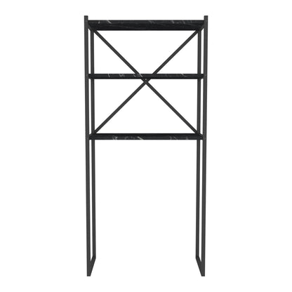 In And OutdoorMatch Ombouwkast Jerno - Voor wasmachine - 160x66x34 cm zwart en marmer zwart storage rack