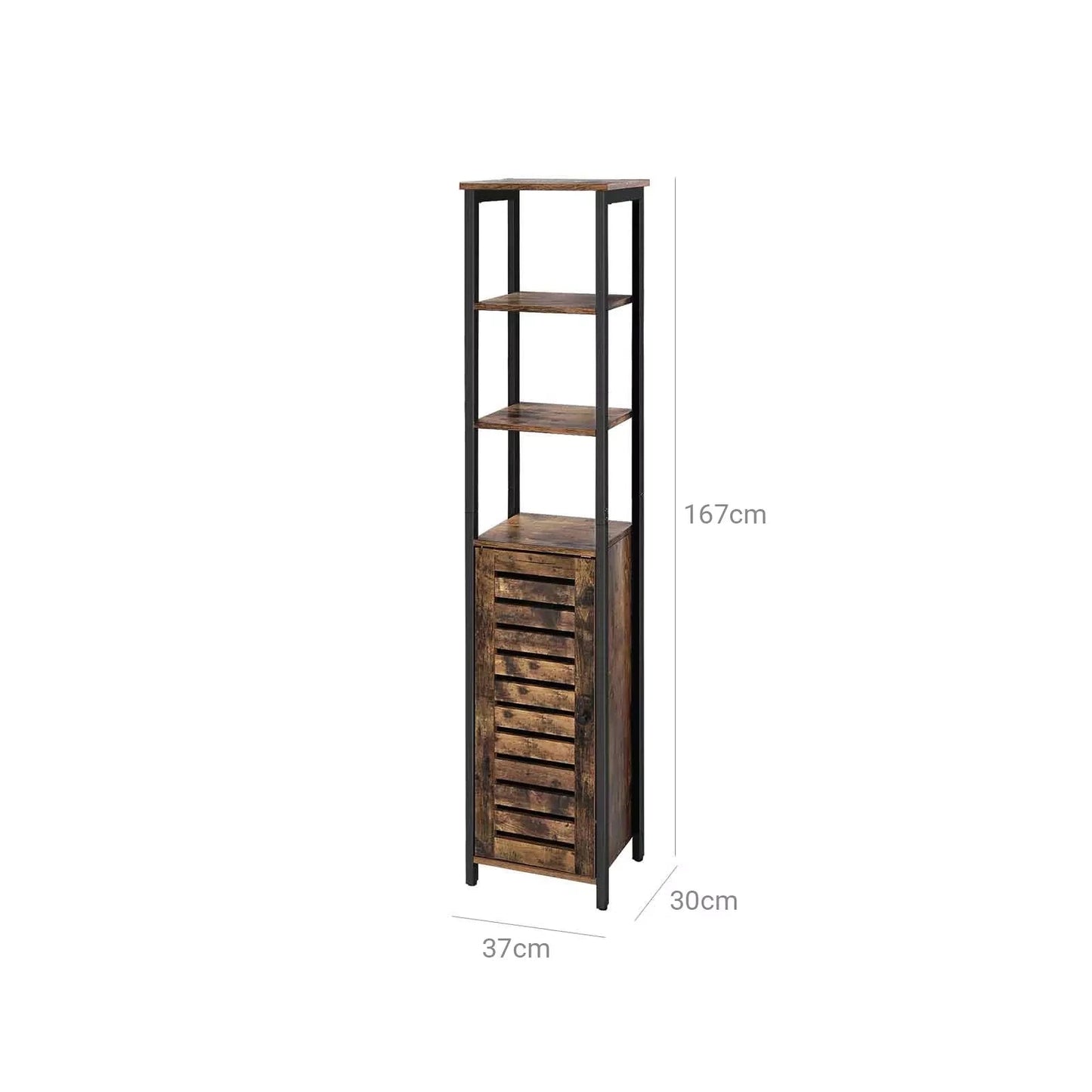 In And OutdoorMatch Opbergkast deluxe Pjotr - Industrieel - Binnen - Woonkamer - Werkplaats - Garage - Hout/metaal - 37x30x167cm Kast