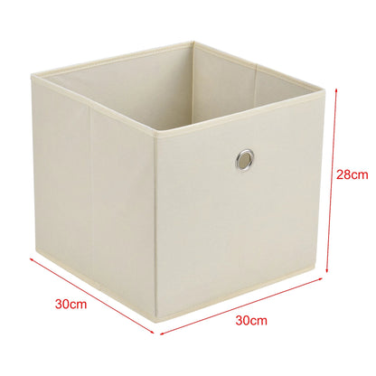 In And OutdoorMatch Opbergmanden Noble - 28x30x30 cm - Opvouwbaar - Set van 10 - Beige - Modern Design Opslagruimte