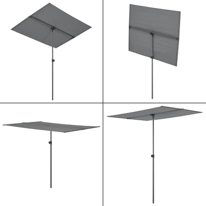 In And OutdoorMatch Parasol 360° Abigail - 120-200x180x130 cm - Grijs - UV Bescherming Sunshade