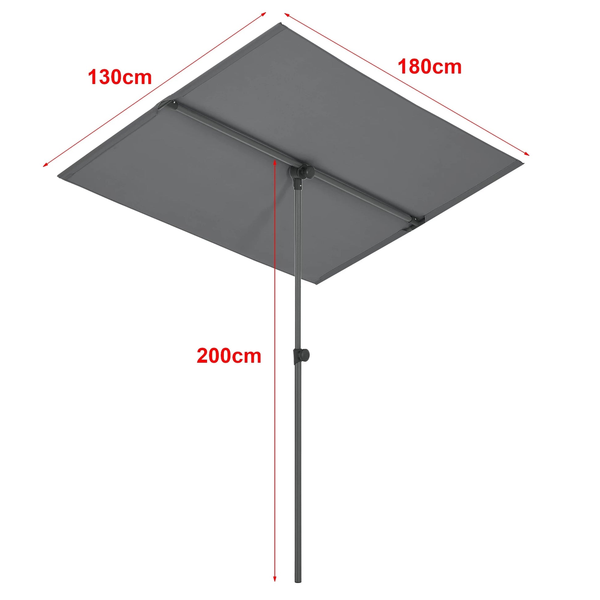 In And OutdoorMatch Parasol 360° Abigail - 120-200x180x130 cm - Grijs - UV Bescherming Sunshade