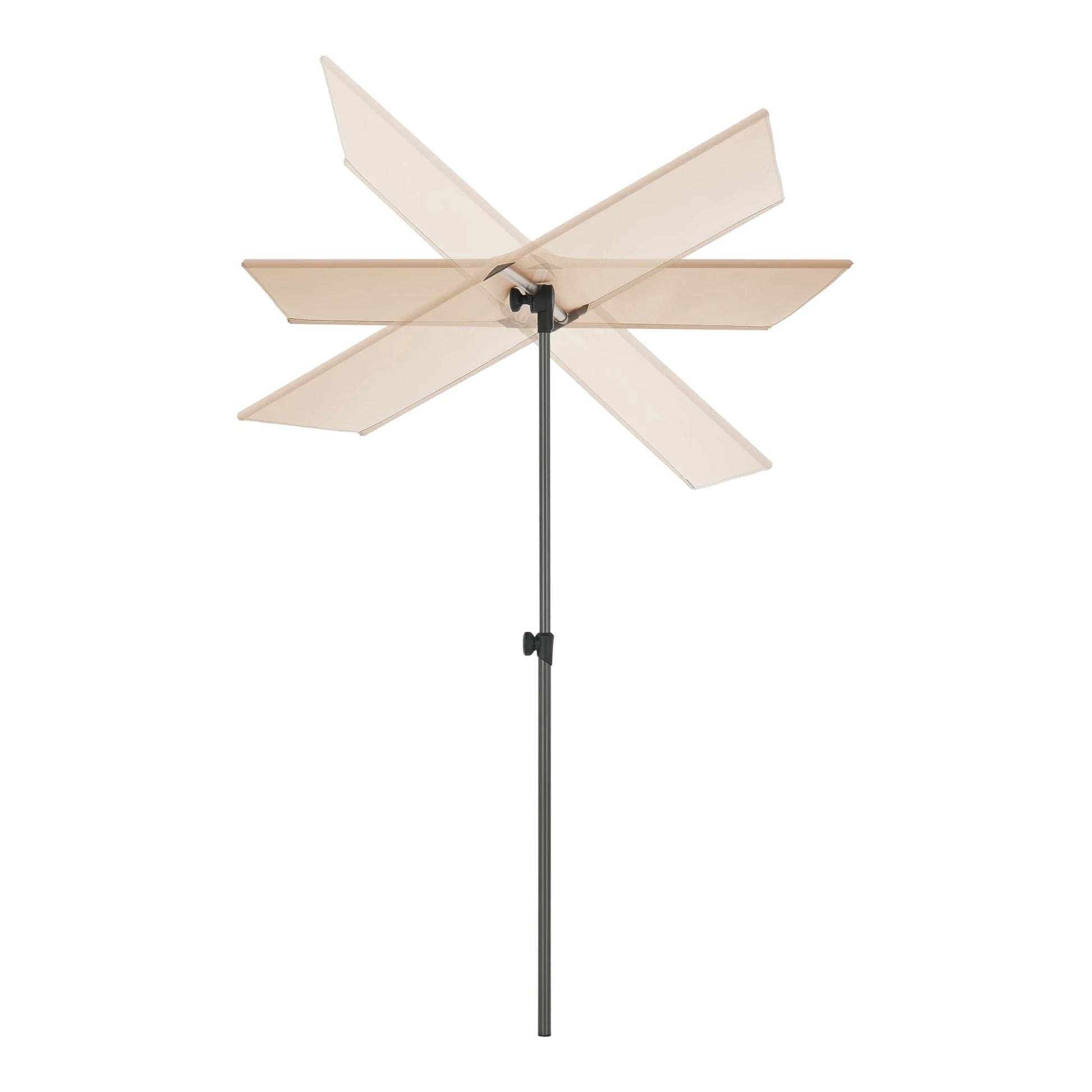 In And OutdoorMatch Parasol 360° Sherman - 120-200x180x130 cm - Zandkleurig - Aluminium en Stof - UV Bescherming Sunshade