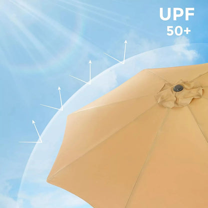 In And OutdoorMatch Parasol Bridget - 270 cm - Tuinparasol - Market Parasol - UV bescherming tot UPF 50+ - Patio Parasol - Zonwering - Knikarm - Met zwengel - Zonder standaard - Zand Sunshade