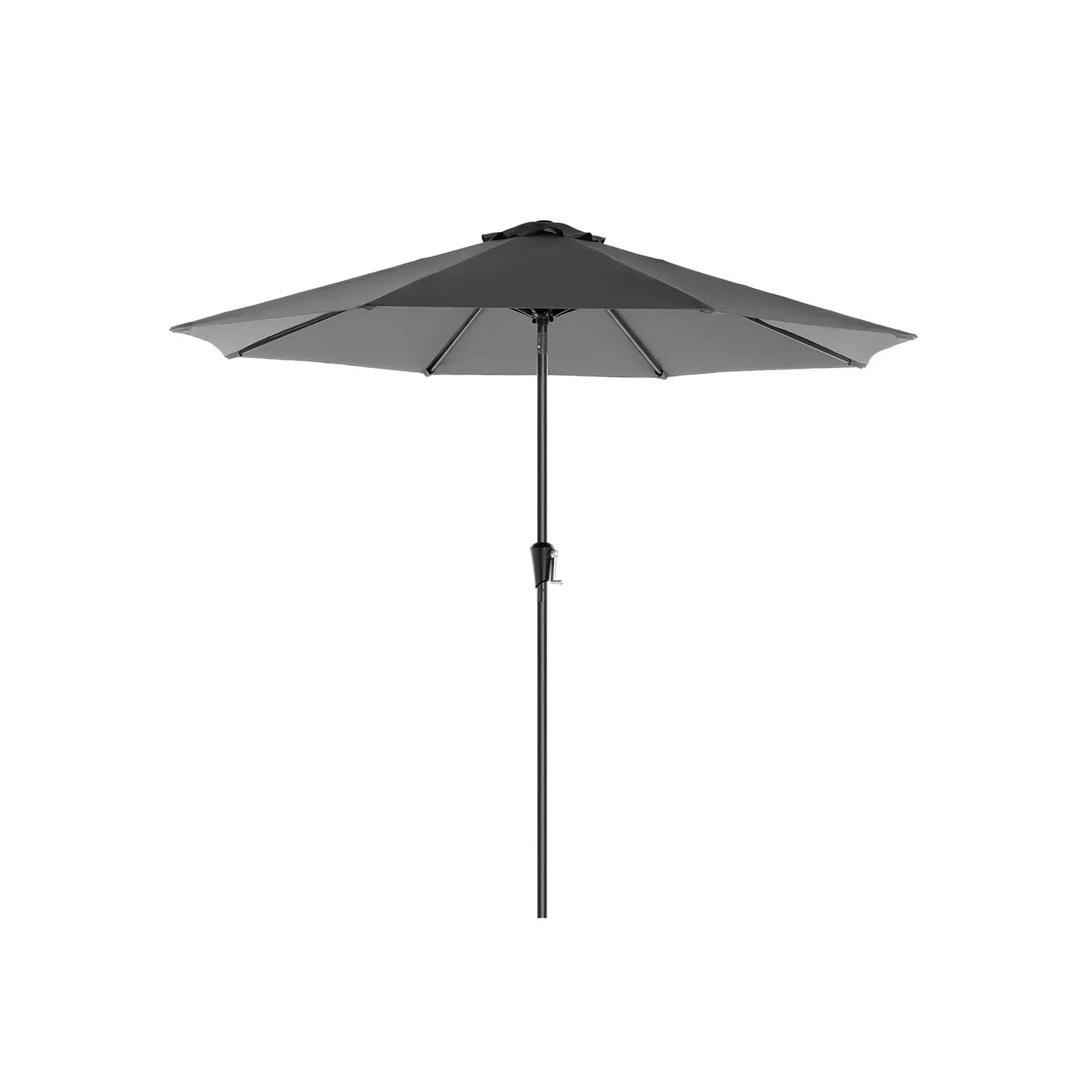 In And OutdoorMatch Parasol Edna - 300cm - Kantelbaar - Camping - Rond - Staand - Grijs - UPF 50 - Terras, balkon, tuin of strand Sunshade